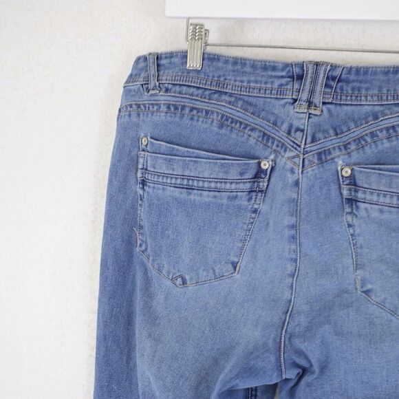 Democracy Freedom Jegging Light Blue Denim Jeans Size 14 35/28 Factory Distresse - Picture 5 of 9